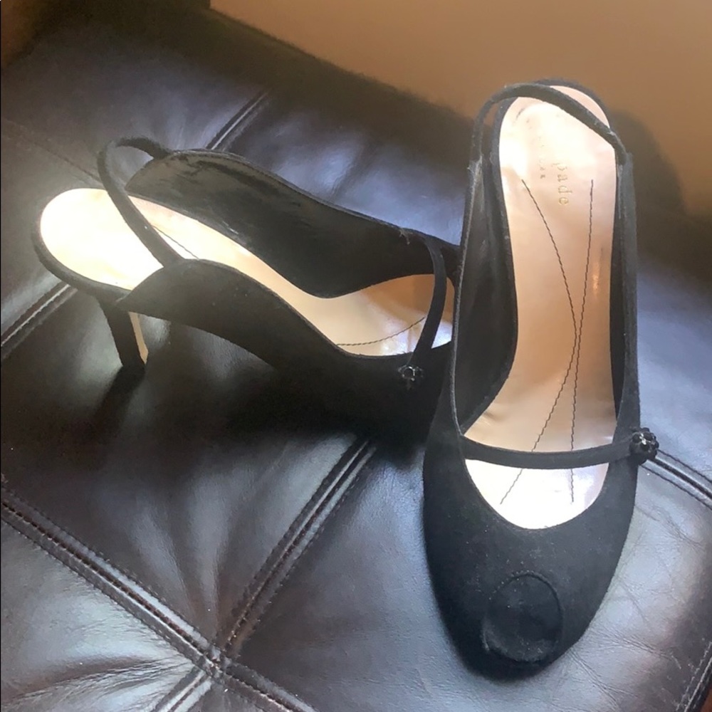 Kate Spade Size 7.5 Black Suede Heels